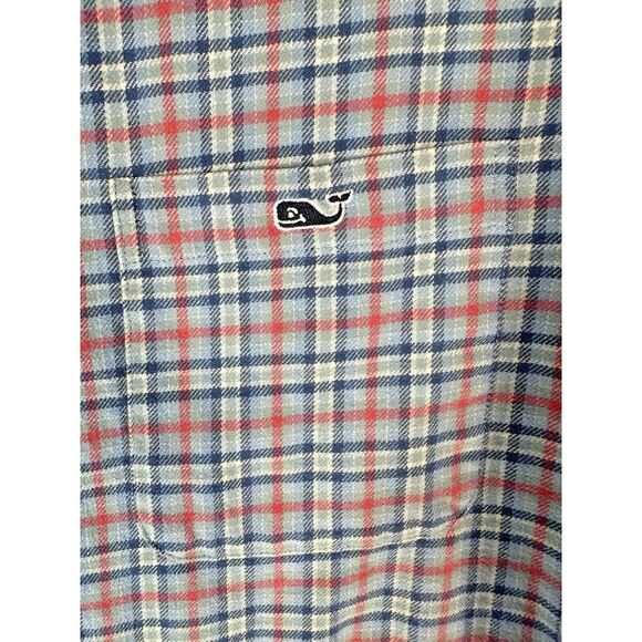 Vineyard Vines San Marino Slim Shirt Mens  MBlue Plaid Whale Button Up Tucker - Picture 3 of 11